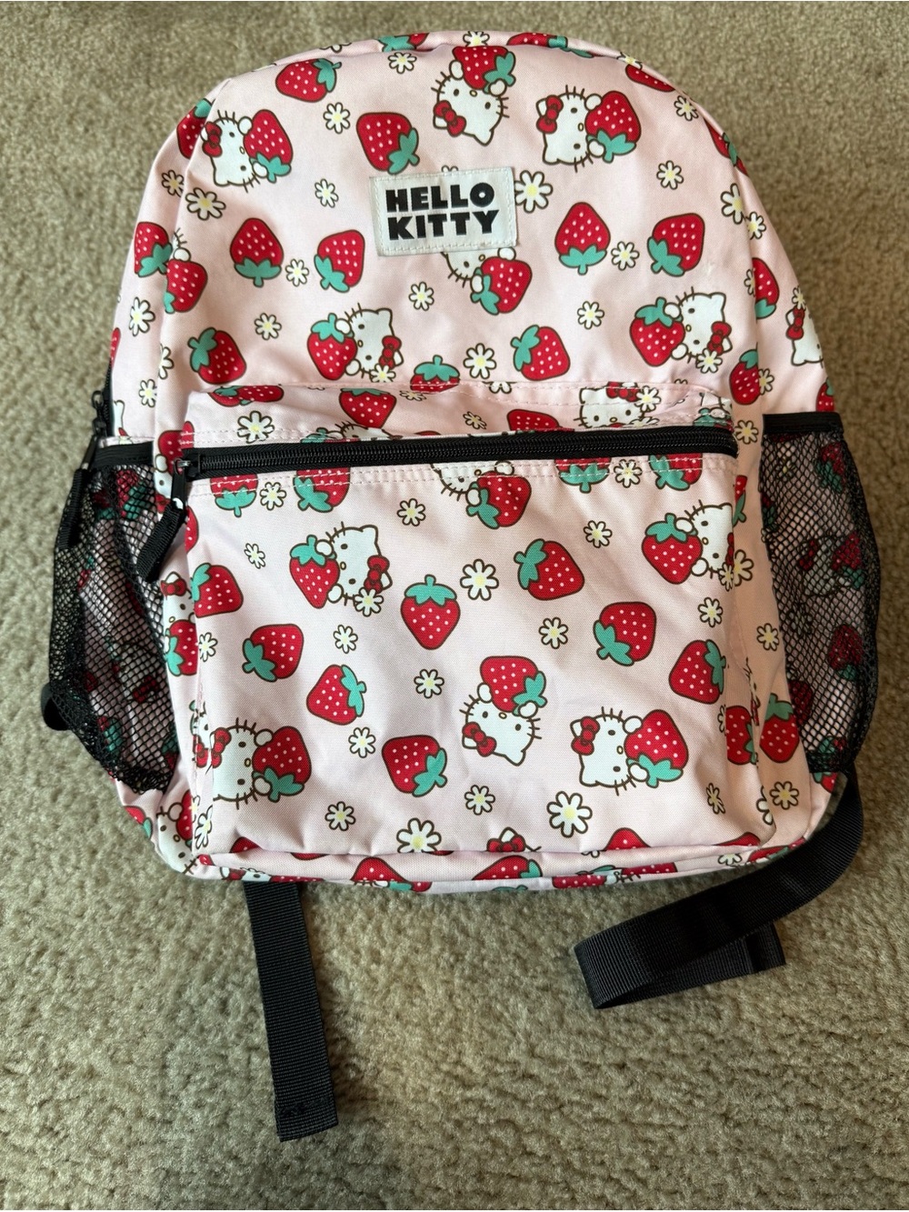 Hello Kitty 16-Inch Backpack with Strawberry All-Over Print
